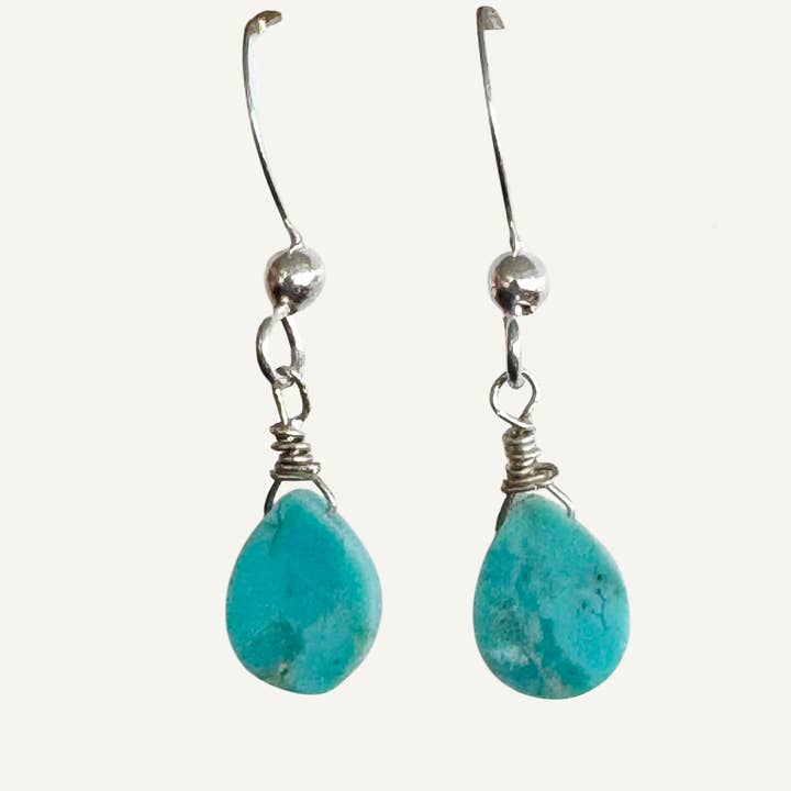 Brincos de prata esterlina turquesa por atacado de Silver Sparrow Jewelry