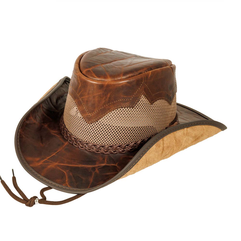 American Hat Makers – Engroshandel Cowboyhat - Unisex – Outback Læder Cowboyhat - Stil Stampede13