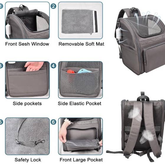 Jespet - Wholesale Pet Carrier - Cat/Dog - GOOPAWS Pet Carrier Backpack for Dogs and Cats, Collapsible with Breathable Mesh Dog Backpack, for Pets Up to 25 Lbs1