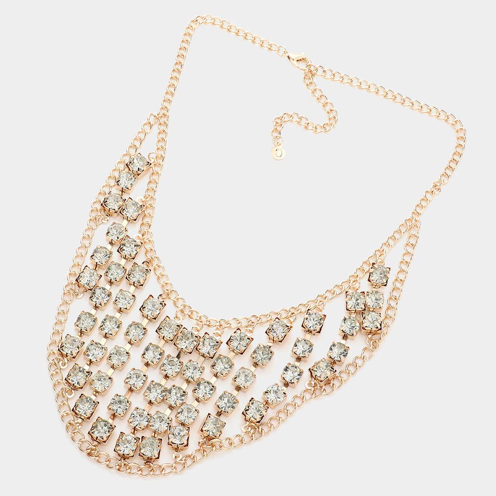 Sensibling Corp. - Wholesale Bib Necklace - Round Stone Cluster Bib Necklace1