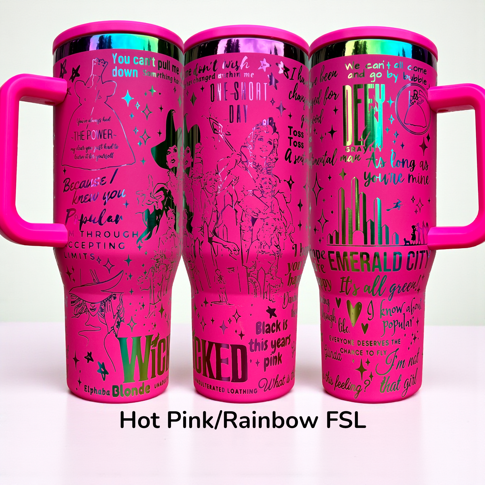 Crafty AF Studio - Wholesale Insulated Mug/Tumbler - Defying Gravity Wicked laser Engraved Tumbler 40oz2