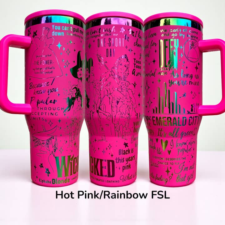 Crafty AF Studio - Wholesale Insulated Mug/Tumbler - Defying Gravity Wicked laser Engraved Tumbler 40oz2