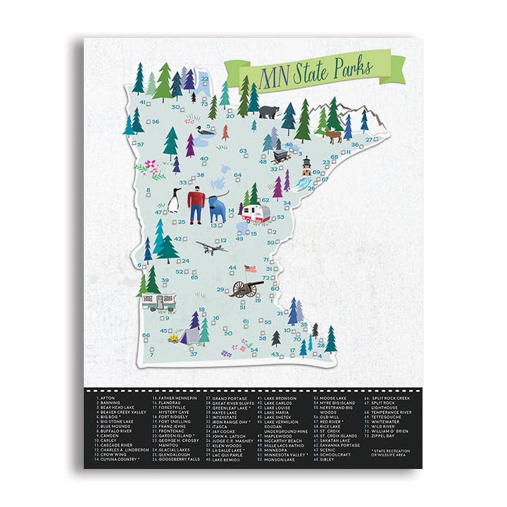 UUPP - Wholesale Map - MAP - STATE PARK MAP - MINNESOTA  | with map pins1