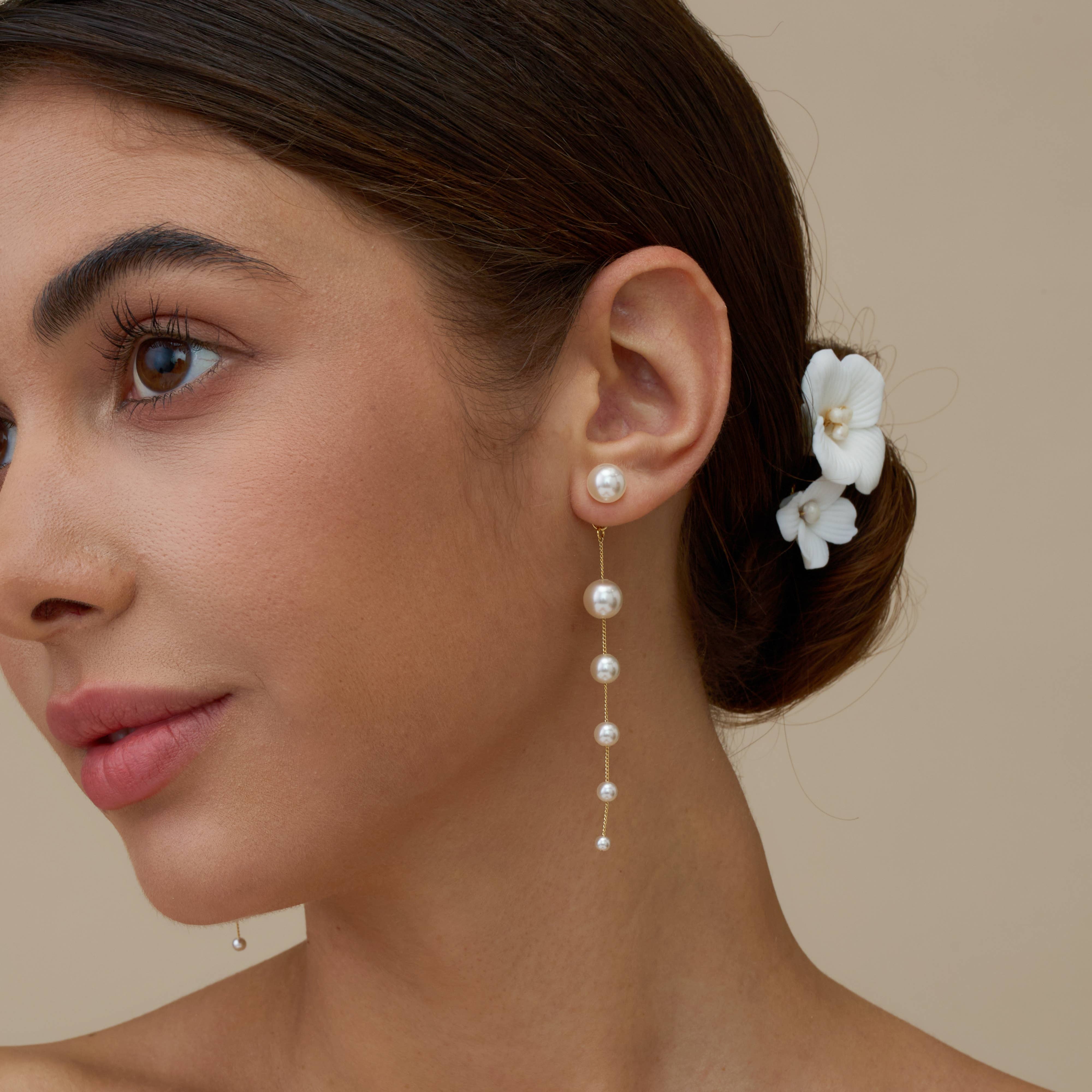 Drrtymagic – wholesale Jewellery set – Natural Freshwater Dangle Pearl Earrings&Pearl Necklace Set6