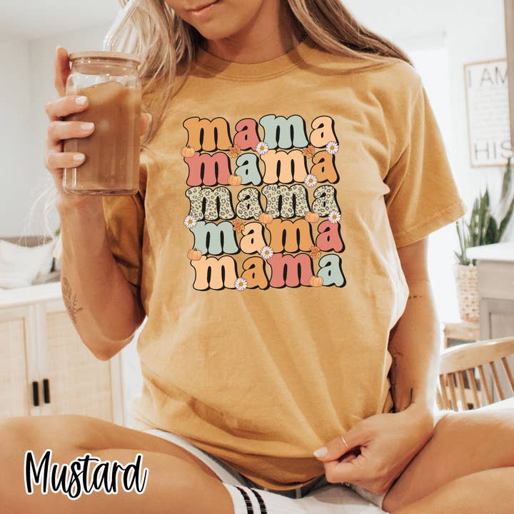 Mama Fall Season Comfort Colors Shirt for wholesale by Mill Creek Designs