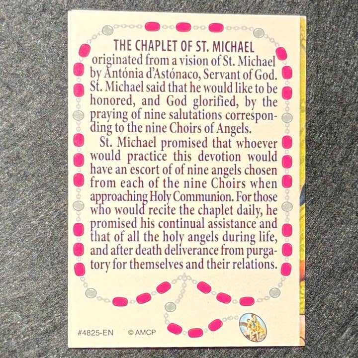 Oremus Mercy - Wholesale Book - Adult - Chaplet of St. Michael Prayer Card Pamphlet (25/pk)