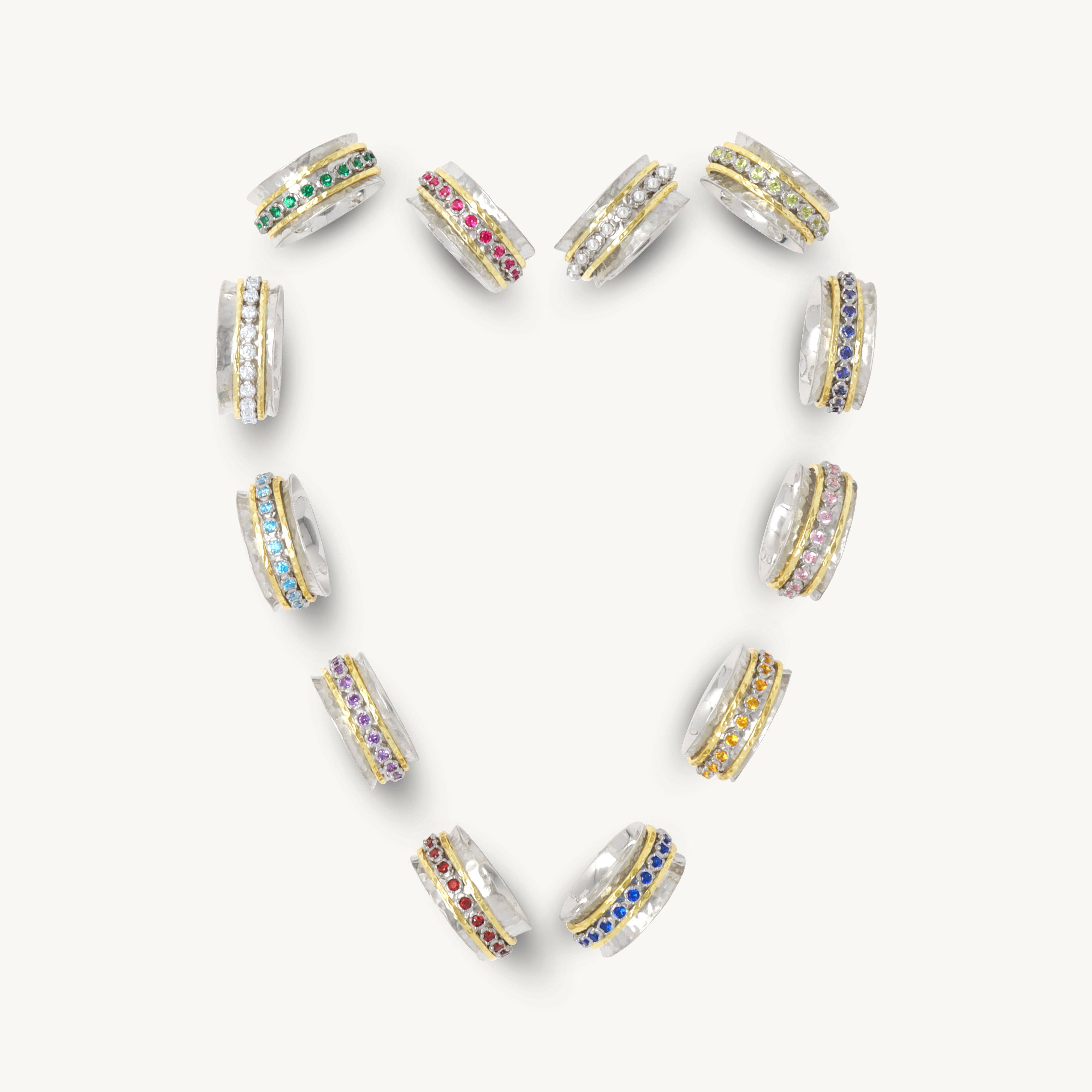 Ideaure Jewelry - Wholesale Multi-Stone Ring - Aria Spinner Ring  - Ruby4