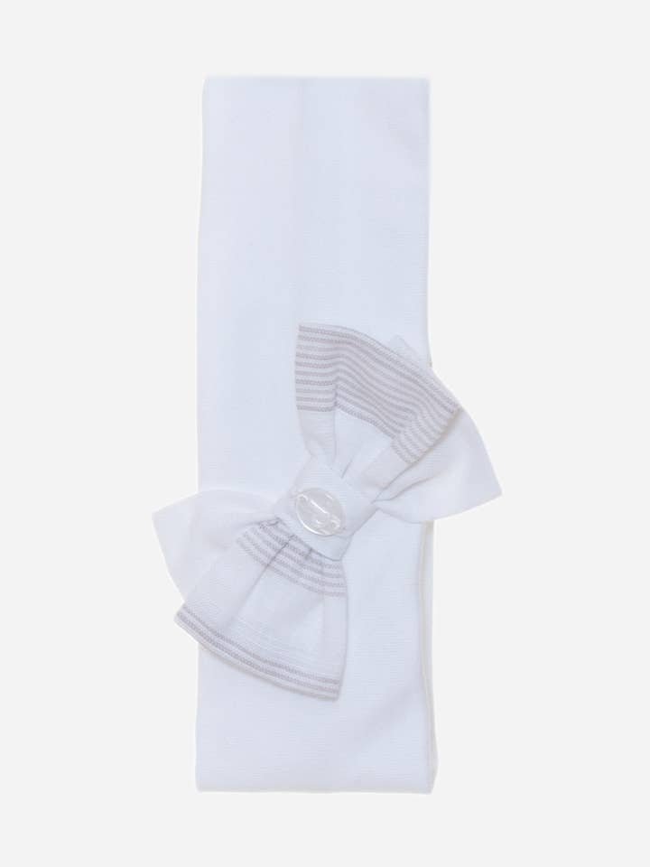 White hairband with bow for wholesale by Patachou