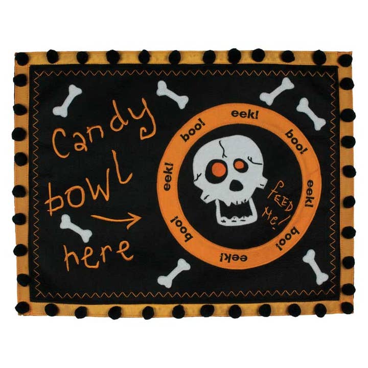 Skull Halloween Candy Dish Placemat for wholesale by Groovy Holidays