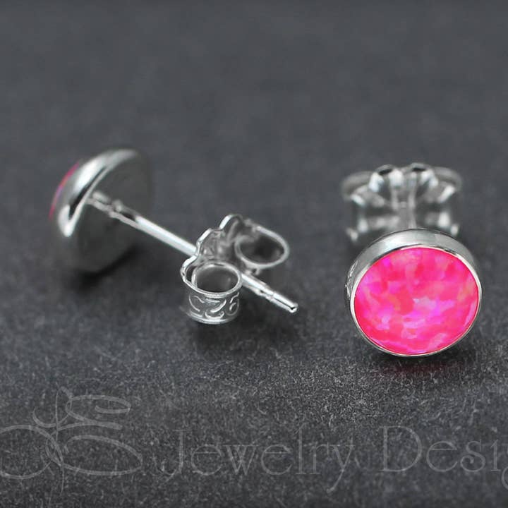 Sterling Opal Stud Earrings (6mm) for wholesale by LE Jewelry Designs