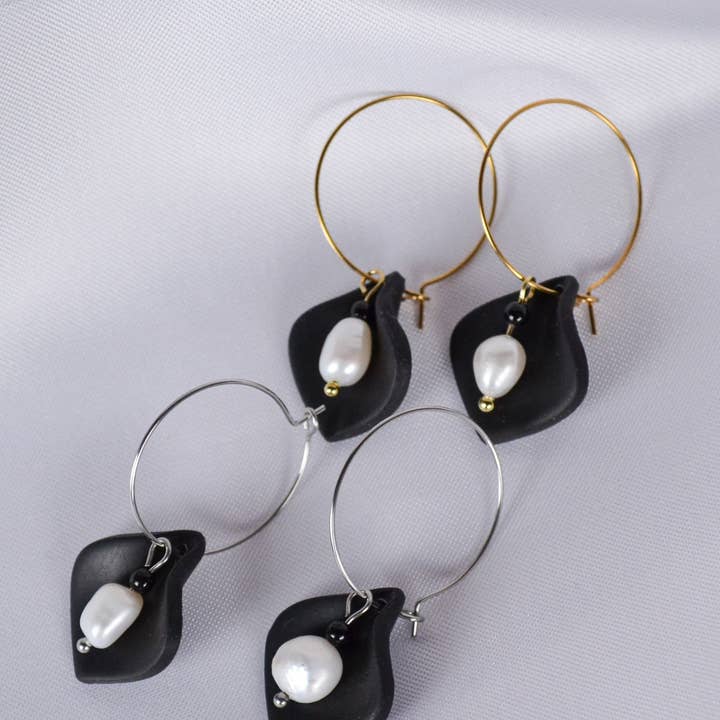 Creoles Leyla in Black for wholesale by Linati Studio