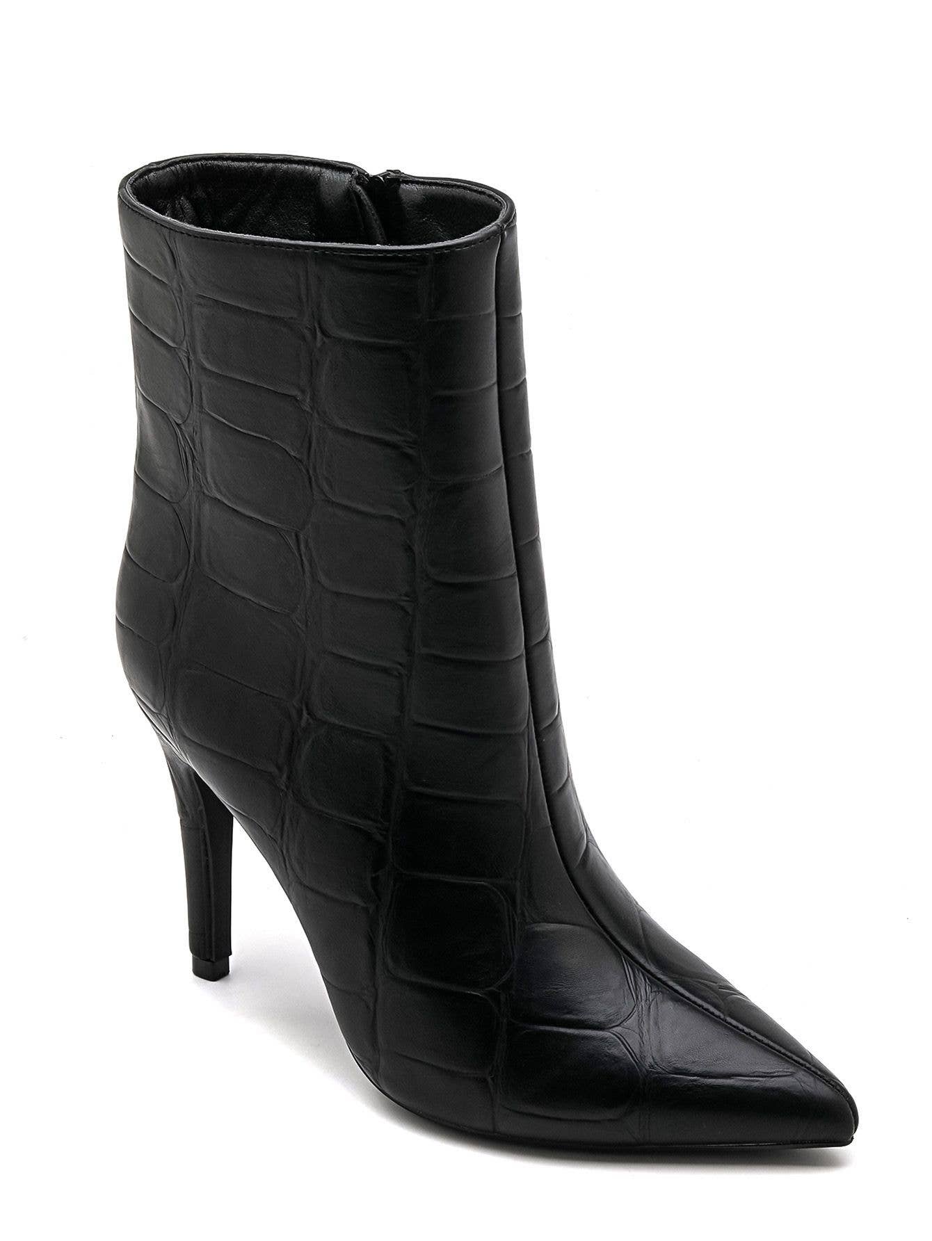 No Doubt Shoes – wholesale Booties – Women's – WOMEN'S CROC HEELED ANKLE BOOTS1