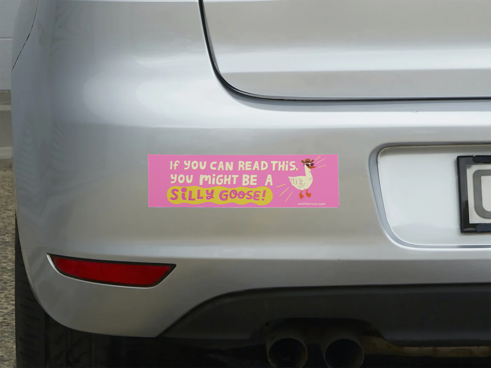 Aviate Press - Wholesale Sticker - Silly Goose Funny Pink Girl Bumper Sticker2