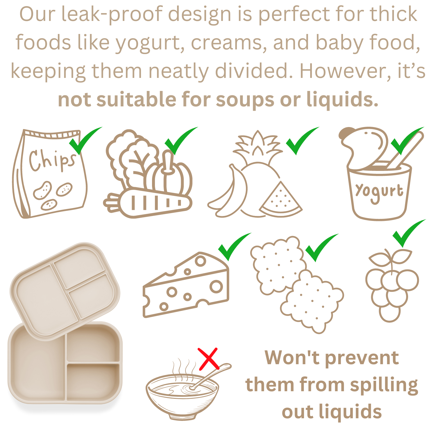 Ali+Oli - Wholesale Lunch Bag/Box - Kids - Ali+Oli Leakproof Silicone Bento Box (Coco) Back to School3