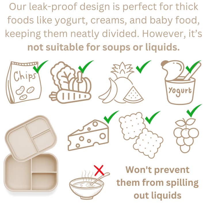 Ali+Oli - Wholesale Lunch Bag/Box - Kids - Ali+Oli Leakproof Silicone Bento Box (Coco) Back to School3