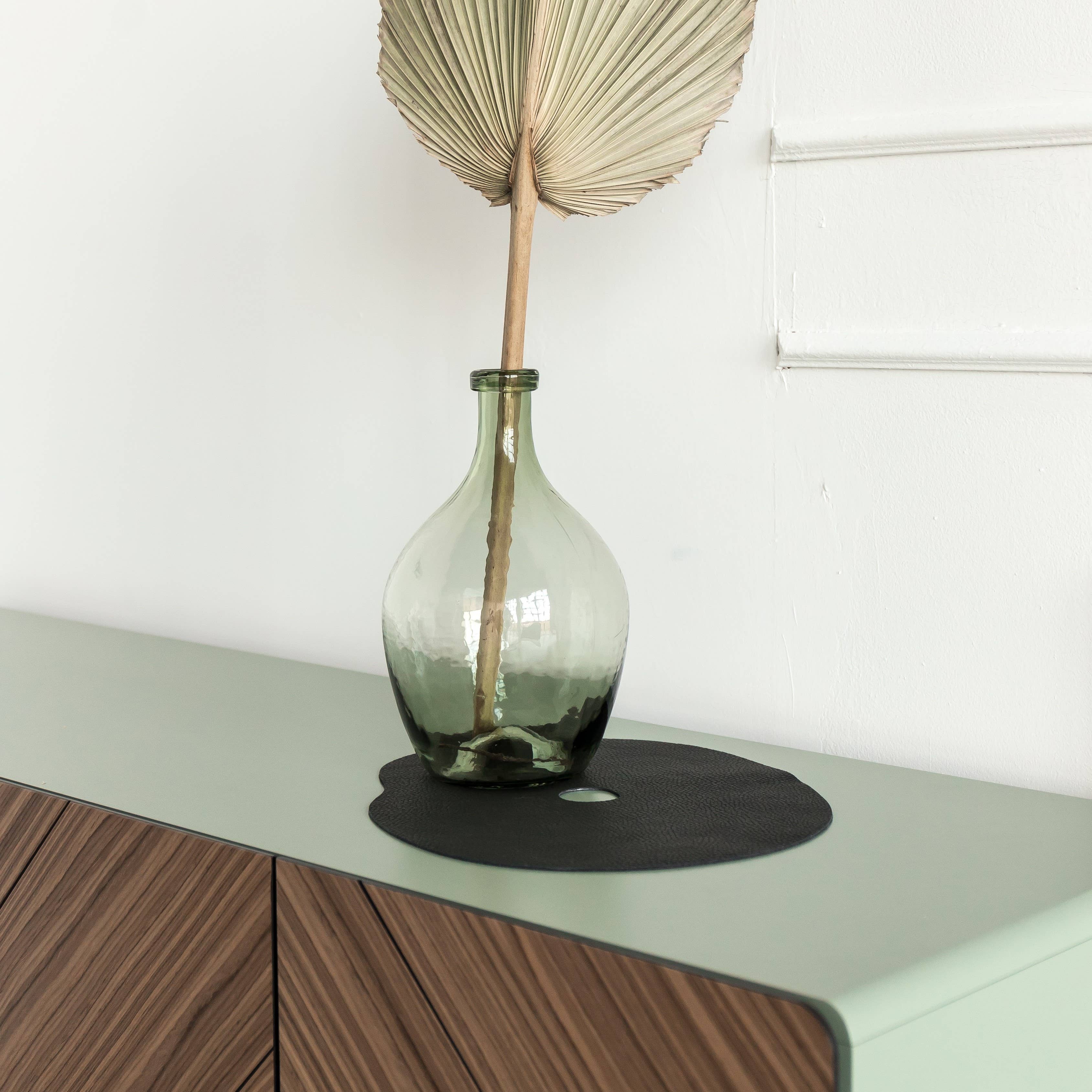 NAMUOS - Vente Sets de table - Set de napperon et sous-verre en cuir 100 % naturel noir MILLSTONES4