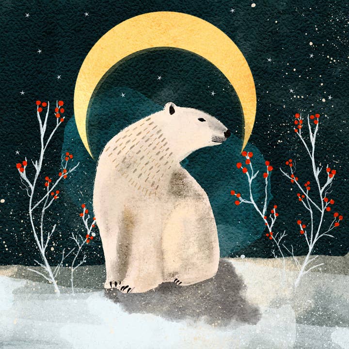 Christmas bear card for wholesale by Glitter and Earth