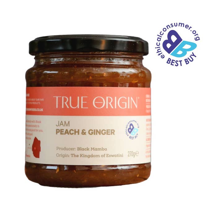Peach & Ginger Jam 270g for wholesale by True Origin Foods