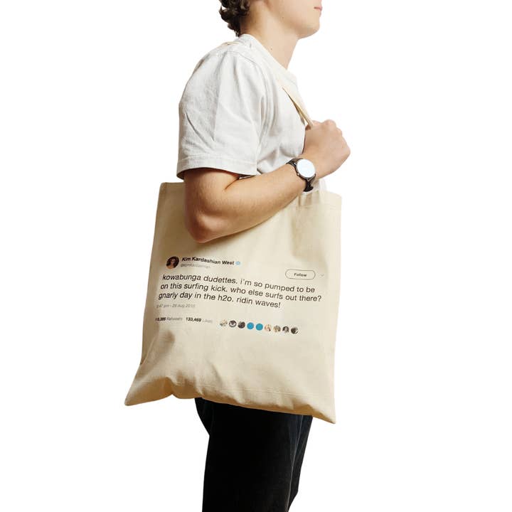 ZZZEBRAAA LIMITED - Wholesale Tote Bag - Unisex - Kim Kardashian Twitter Tote Bag Funny Celebrity Y2K Surfer