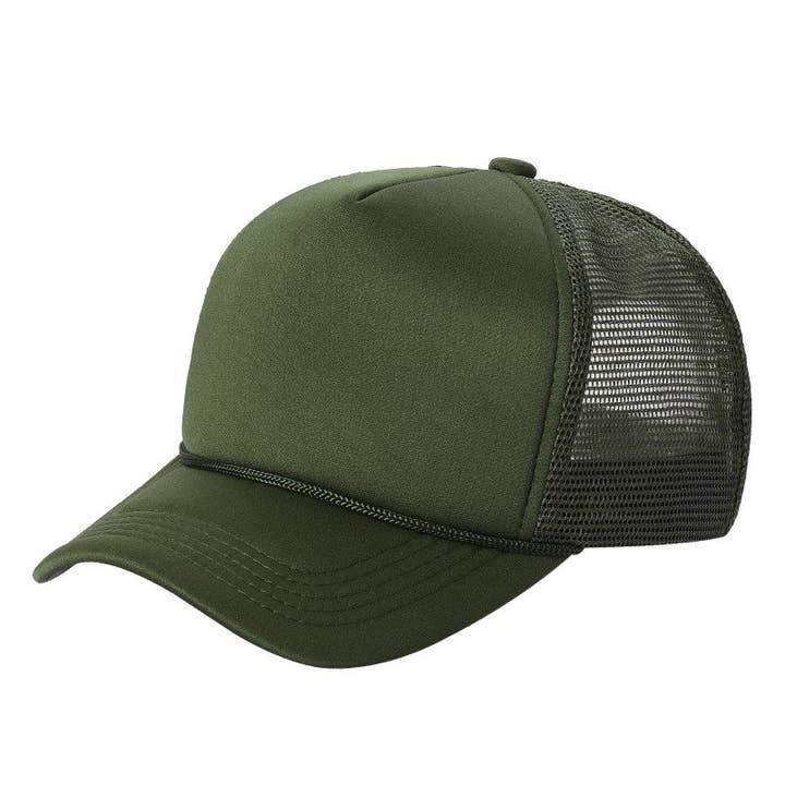 Funteze - Wholesale Trucker Hat - Unisex - Solid Color Foam Sponge Mesh Trucker Hat