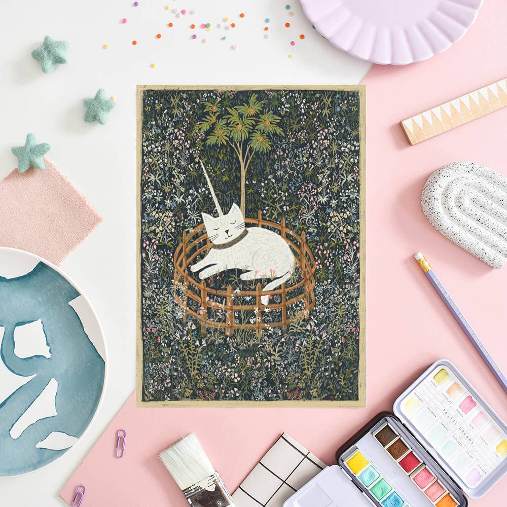 Niaski - Feline Fine Art (USA DUTIES PAID) – wholesale Art print – Meowgical Cat Tapestry Print1