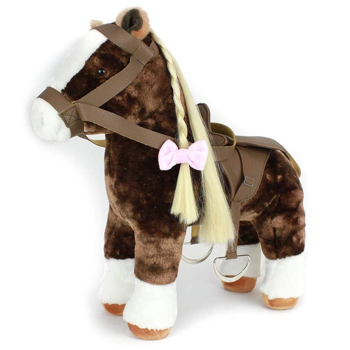 OrangeOnions - Wholesale Doll Accessory Kit - Kids - Playtime by Eimmie Doll Accessories Plush Horse with Saddle for 18 Inch Dolls