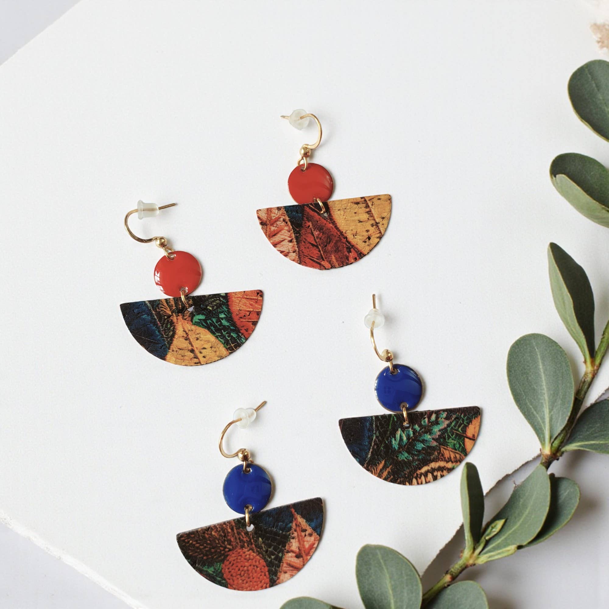 Karmyliege - Wholesale Dangle Earrings - Gaïa cork earrings2