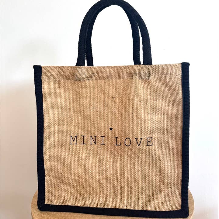 Marcel & Lily - Wholesale Beach Bag - Natural Jute Tote Bag - Mini Love -S