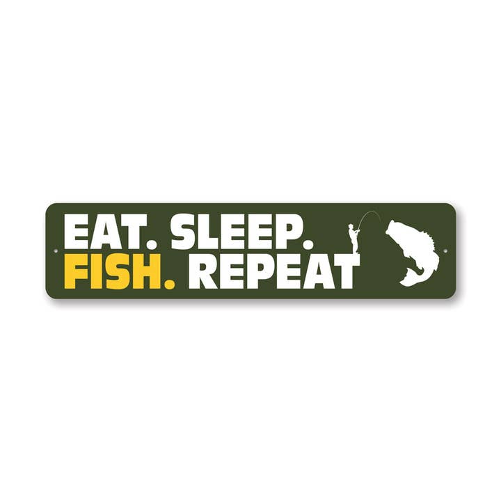 Signo de repetición de Eat Sleep Fish para venta al por mayor de Lizton Sign Shop, Inc