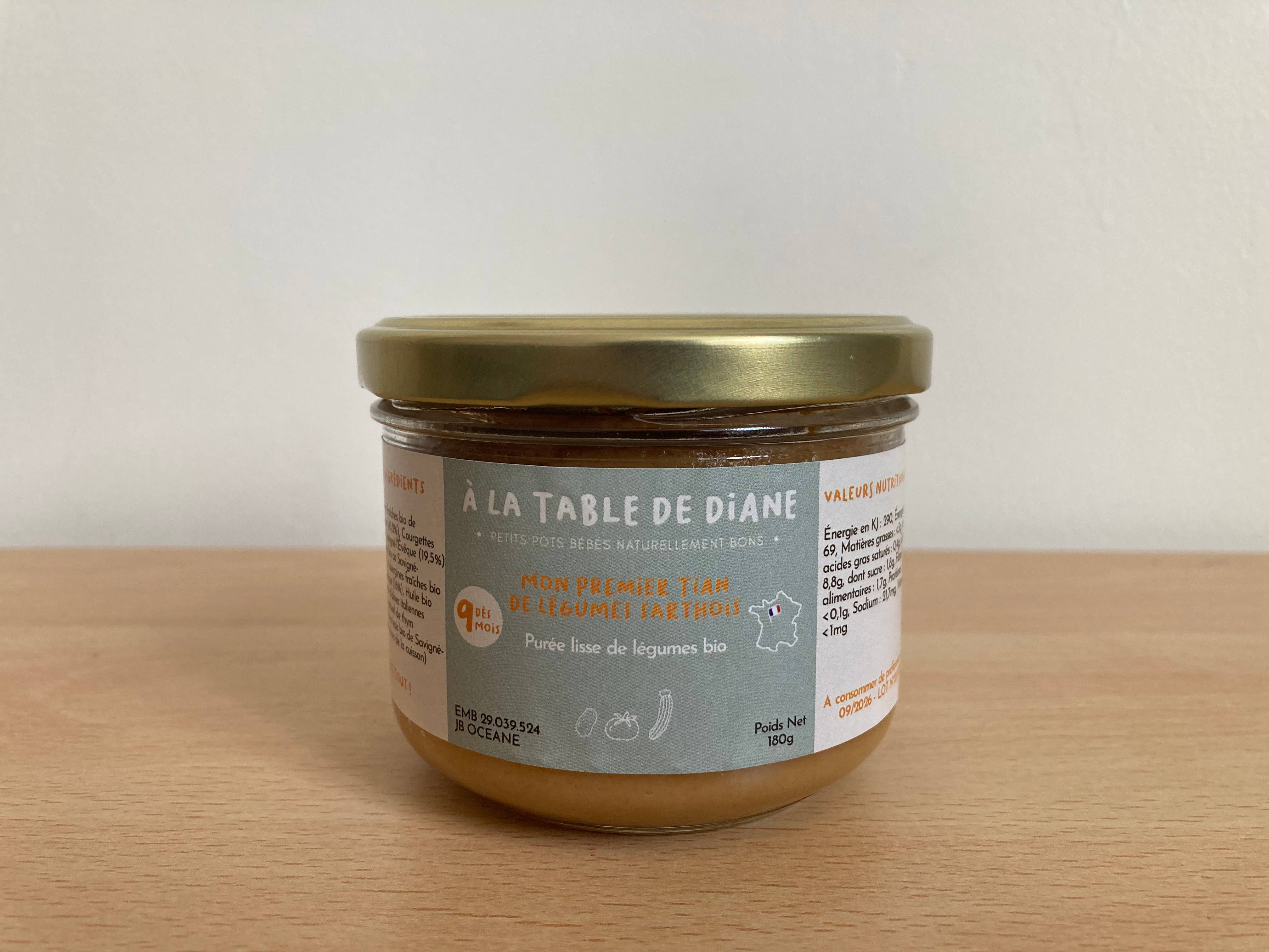 A LA TABLE DE DIANE - Wholesale Baby food - My first Tian of Sarthe vegetables 180g