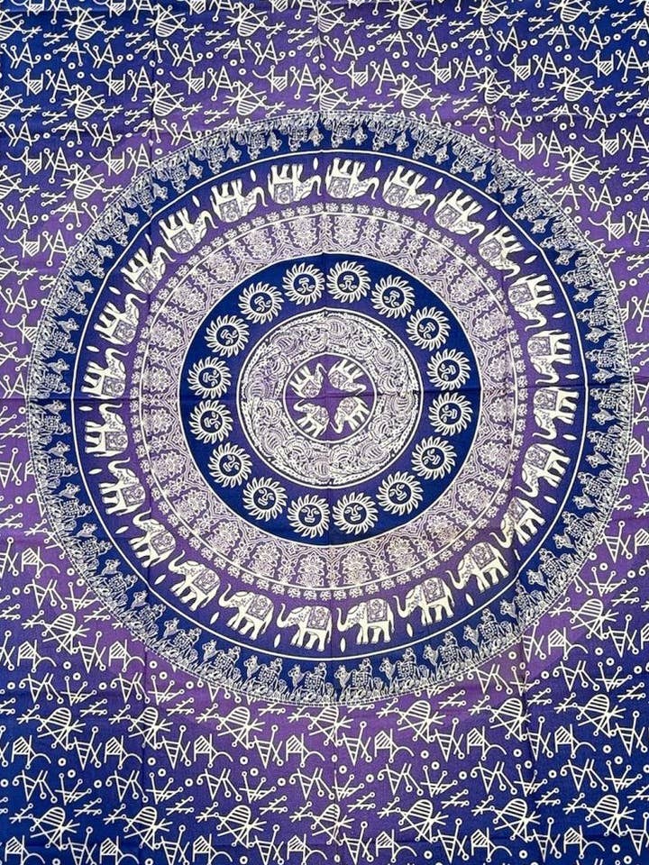 Baby-Elefanten-Mandala-Wandteppich B63B für den Großhandel von Rising International Inc