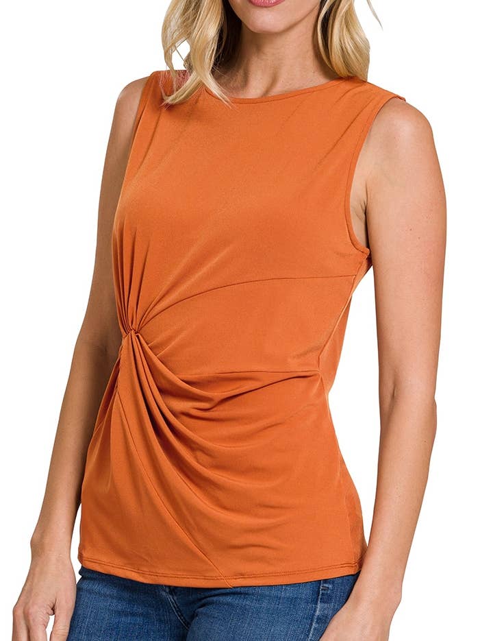 Mouwloze top met knoop voor wholesale door Vanilla Monkey