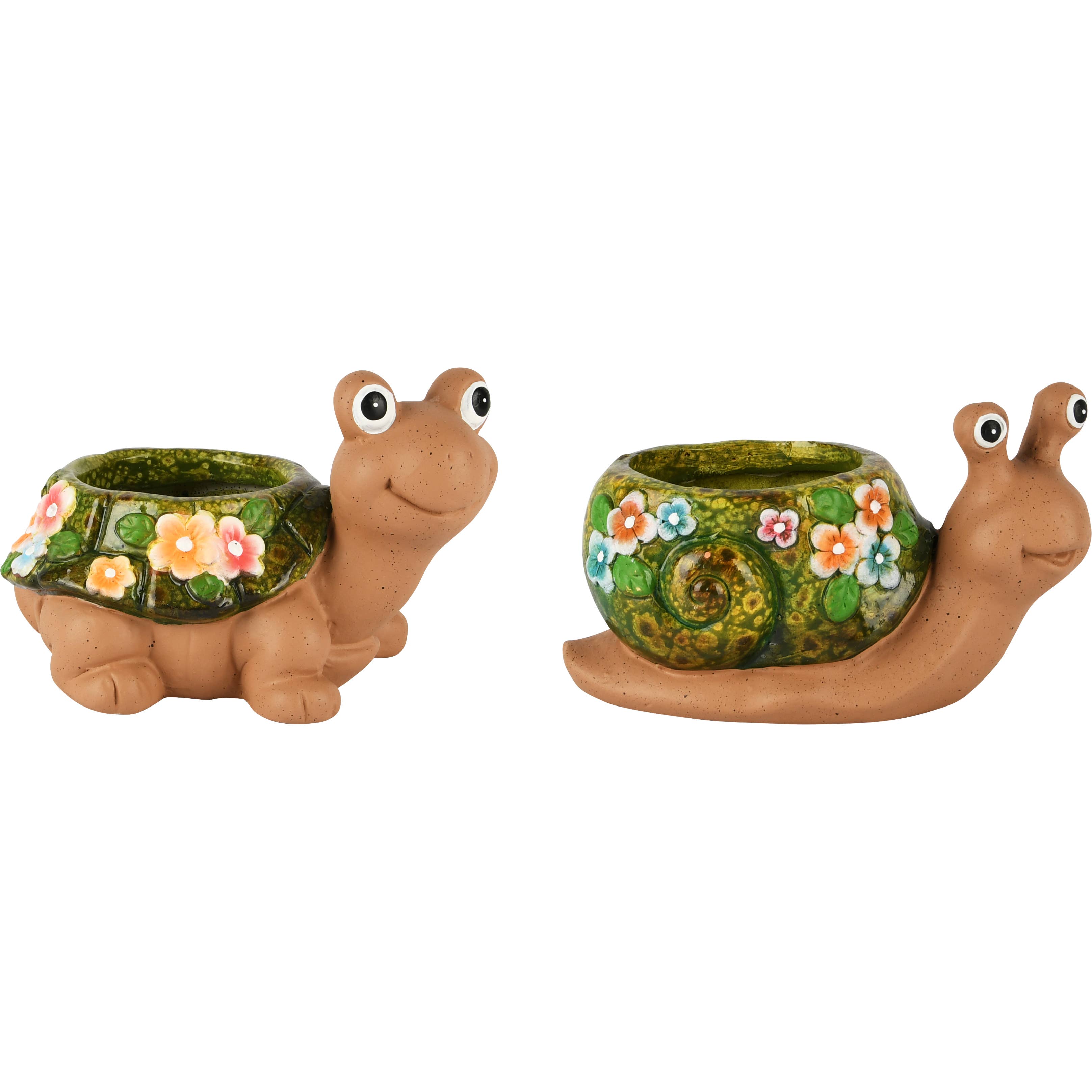 grün Pflanzgefäß Schildkröte/Schnecke, Keramik, 16x12x11cm, 2ass. für den Großhandel auf Faire0