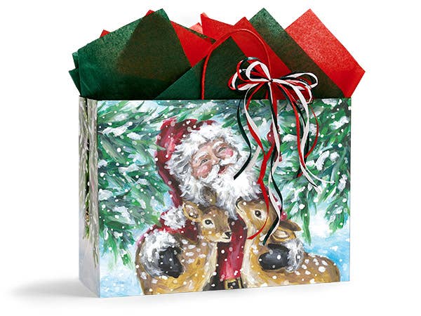 Nashville Wraps - Wholesale Gift Bag - Enchanted Santa Paper Christmas Retail Gift Bags3