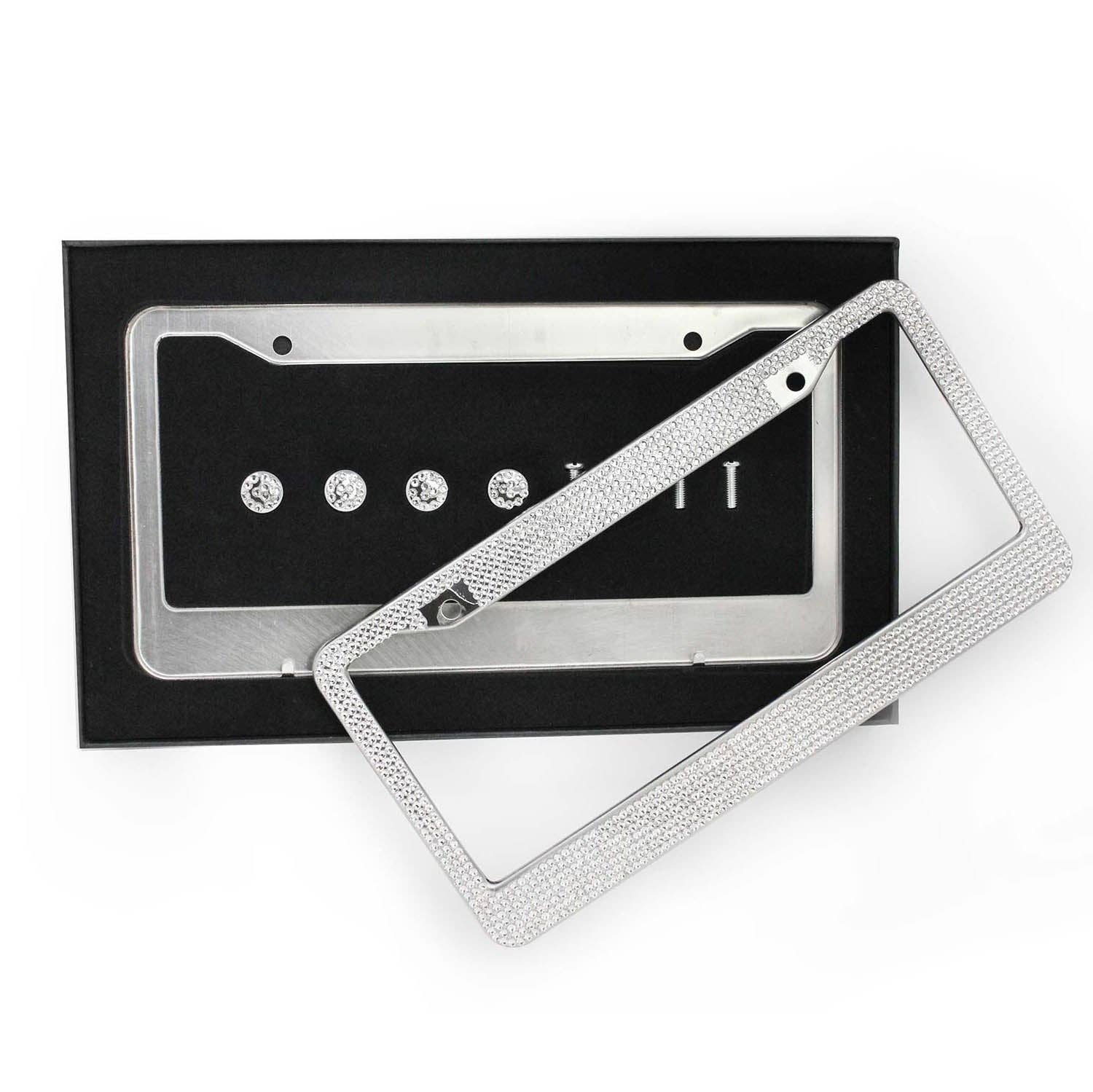 Sparkles Home - Wholesale Car Decorative Charm - Unisex - Strass Double License Plate Frame Set2