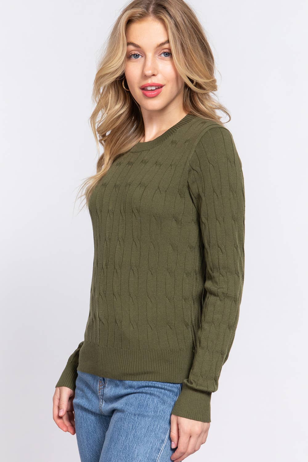 42POPS - Wholesale Pullover-trui - Dames - ... SI-24992 AANSLUITENDE LANGE KABELTRUI MET RONDE HALS8