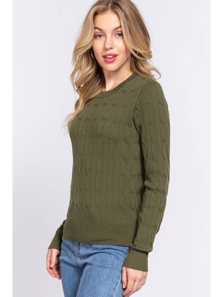 42POPS - Wholesale Pullover-trui - Dames - ... SI-24992 AANSLUITENDE LANGE KABELTRUI MET RONDE HALS8