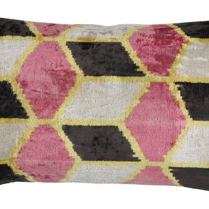 Coussin décoratif Canvello en velours rose sale, 16 x 24 po pour la vente par Canvello