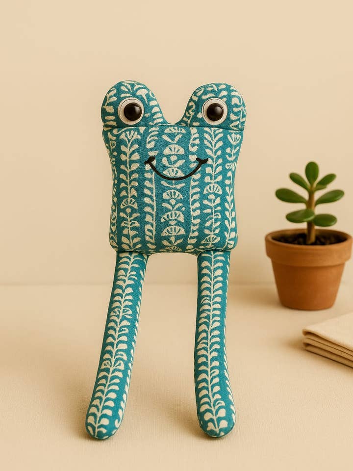 Groda med mönster i teal och vitt för wholesale av Essential Designs London