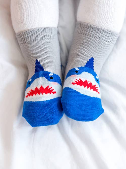 Blue Shark Zoo Baby Animal Socks for wholesale on Faire1