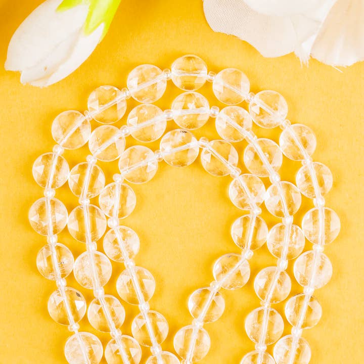 Soothing Crystals Beads - Wholesale Beads - Heishi Disc Beads | Clear Quartz | Flat Crystal Beads9