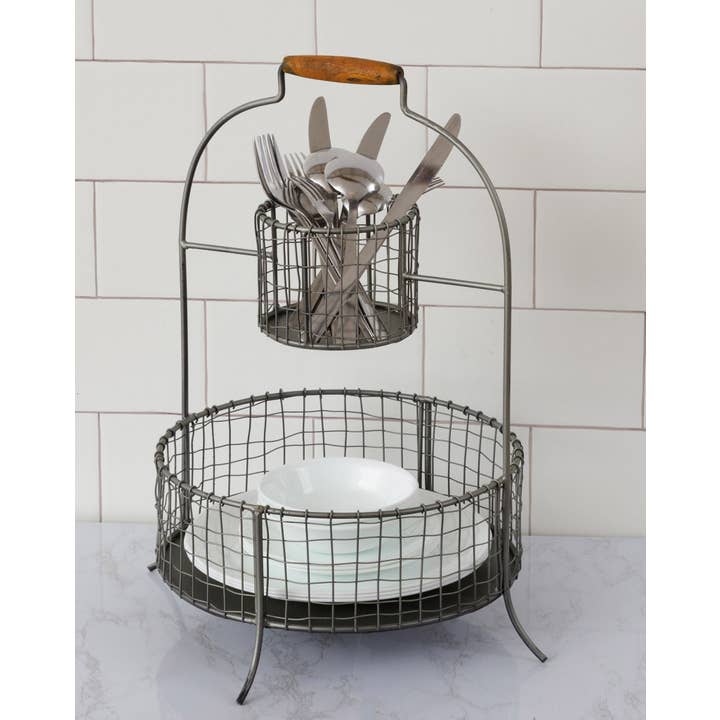 Audrey's Home & Gift - Wholesale Basket - Two-Tiered Metal Basket (PC)