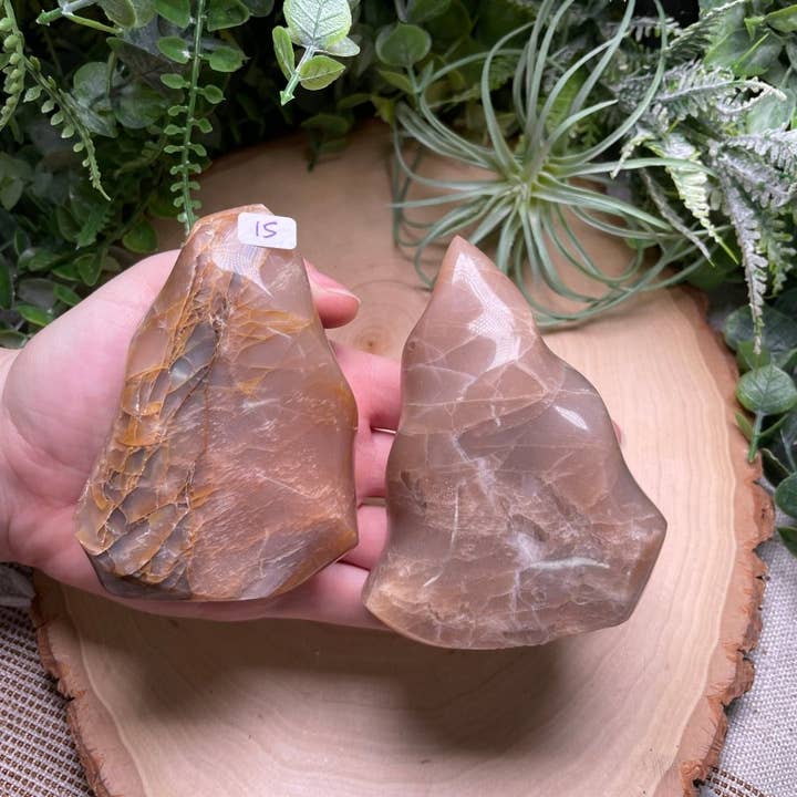Copper Ashes - Wholesale Spiritual Stone/Crystal - Peach Moonstone Flame23