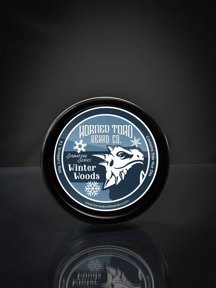 Winter Woods Beard Balm for wholesale by Horned Toad Beard Co.