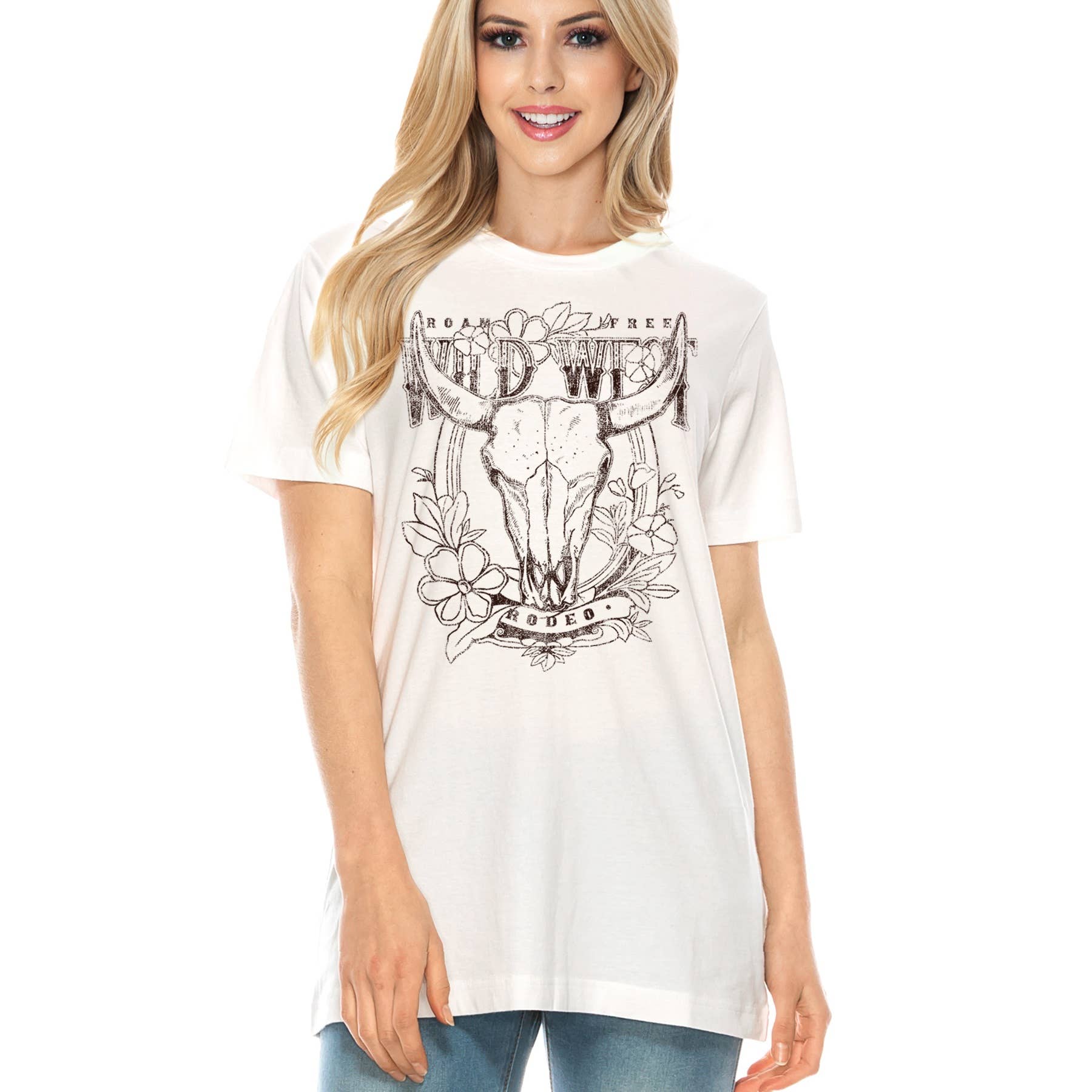 Amused by Blue – Großhandel T-Shirt mit Siebdruck – Damen – WILDER WEST-RODEO2