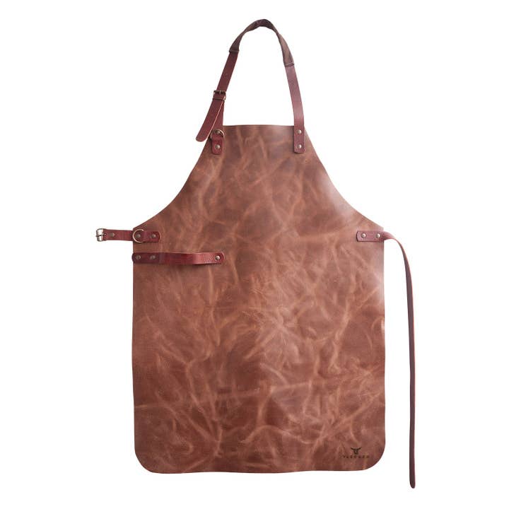 NEW Yako&Co Leather Apron - Limited Series Vintage Brown A for wholesale by Yako&Co