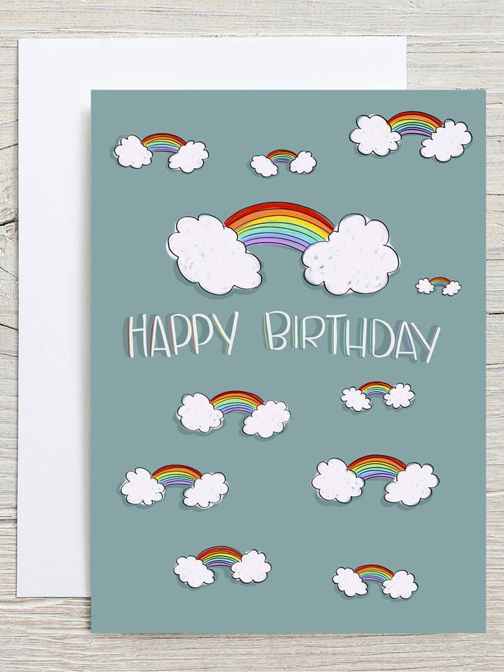 Rainbow Birthday Greeting Card for wholesale by Left Right Design