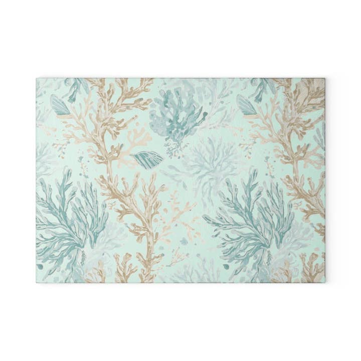 Coastal Glass Cutting Board for wholesale by Timeless Luxe Boutique