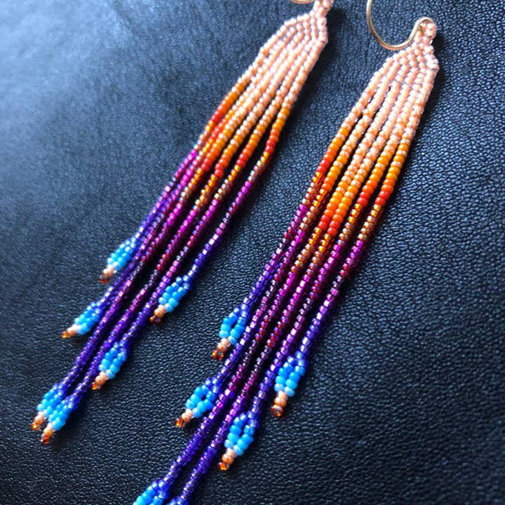 Tiny "Maui Sunset" ~ 4" Long Delicate Seed Bead Handmade for wholesale by Maui Swan Designs