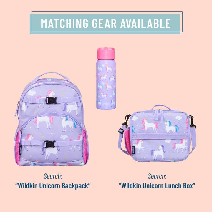 Wildkin - Wholesale Water Bottle - Unicorn 18 oz Steel Water Bottle2